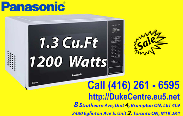 TODAY Microwave Oven 1.3 Cu.FT Panasonic 1200 WATTS NNSC64MW in Microwaves & Cookers in Hamilton - Image 4