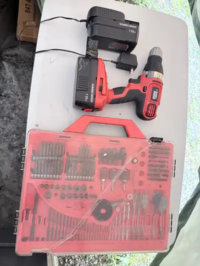 Black and Decker 18V Cordless Drill and Bit Set, View more