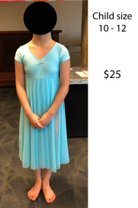 Flowy turquoise modern / contemporary dance dress costume
