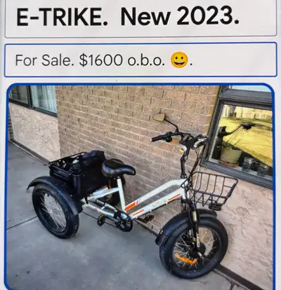 E Trike for sale, View more