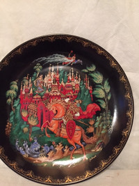 1988 Palekh Bone China Decorative Plate Russian Fairy Tale " Rus