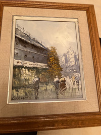 Peintures à l’huile, signé C. Tammy, scènes de rue, Paris.