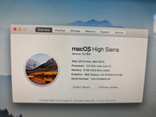 2011 Mac desktop 21.5 in Desktop Computers in Winnipeg - Image 2