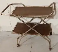 Vintage Wheeled Folding Trolley Tea/Coffee Cart