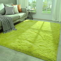 Tapis moelleux neuf 5.3x6.5pds -Vert claire/Carpet rug shaggy
