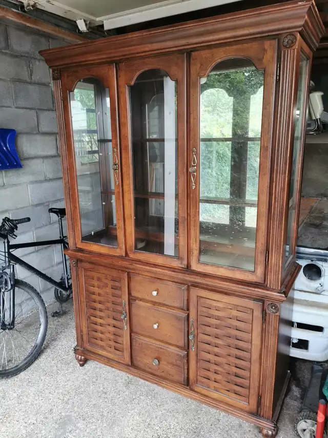 Large Wooden China Cabinet $80