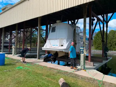 Covered 30ft slip for rent in Lagoon City, includes hydro, water and Wifi. Call 647-298-8579
