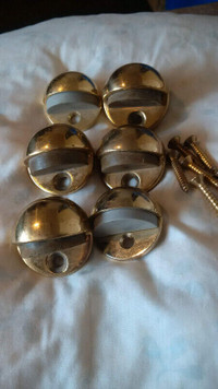 6 NEW BRASS ALLOY FLOOR MOUNTED DOOR STOPPERS