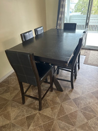 Black table and chairs