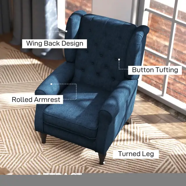 Button Tufted Accent Chair for Living Room - Upholstered Wingbac in Chairs & Recliners in Markham / York Region - Image 10