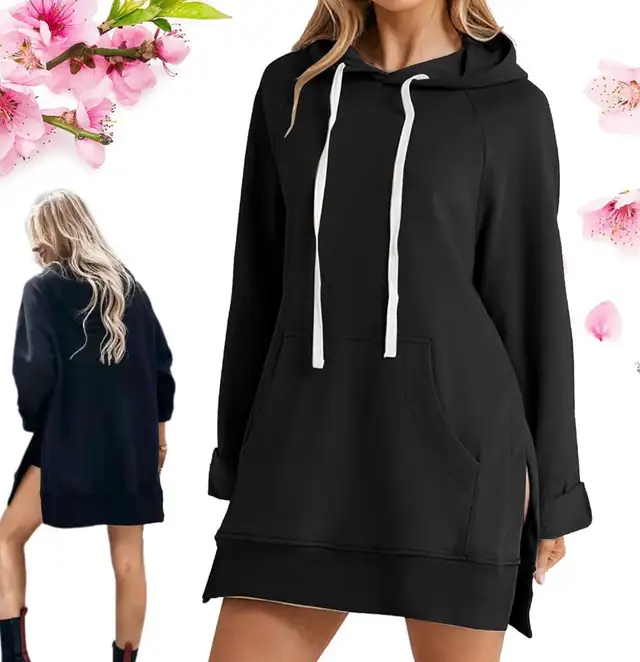 Warmy Hoodie Dress-L