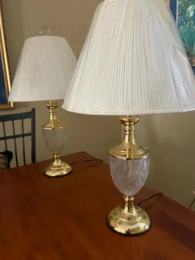 Glass and Brass Table lamps , View more