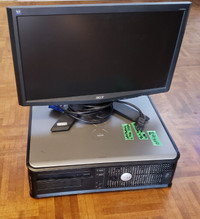 Dell desktop computer Windows 10 MSoffice microsoft Acer monitor