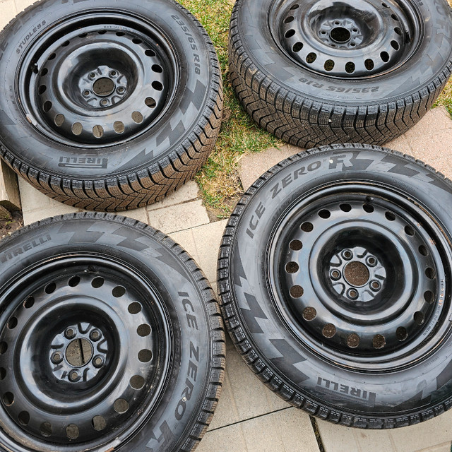 235/65/18 Pirelli winter tires 90% tread with steel rims 5x114.3 in Tires & Rims in Markham / York Region
