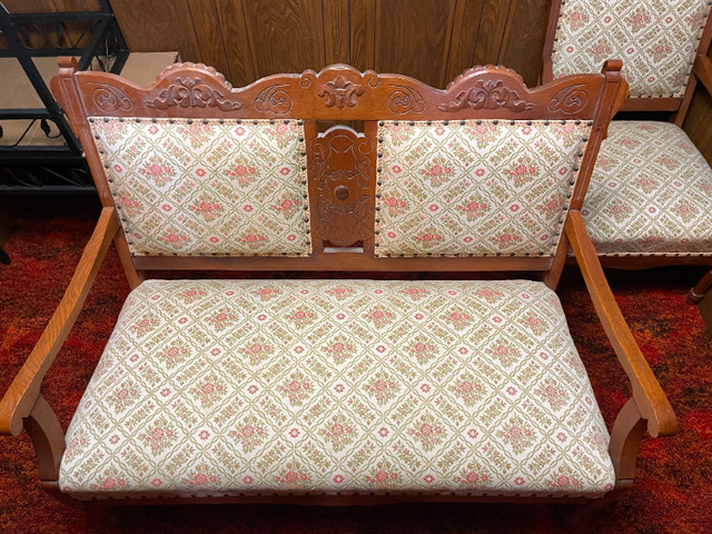 Antique Settee & matching Chair in Couches & Futons in Owen Sound