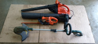 Combo Pack of Leaf Blower, Hedger, and Grass Trimmer.
