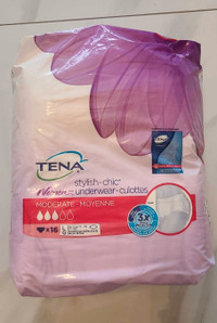 Tena Women Stylish Incontinence Underwear, Large, 16 Count