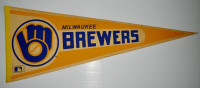 1980's Full Size Stiff Felt Pennant - Milwaukee Brewers