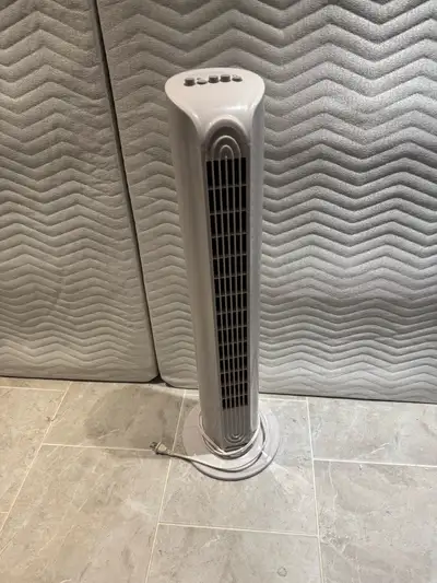 White oscillating tower fan, View more
