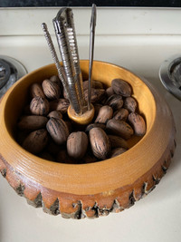 Nut bowl with nutcracker & picks
