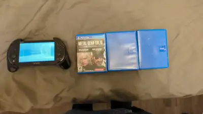 Console and games Console $250 Black Ops Declassified $25 Uncharted Golden Abyss $40 Metal Gear Soli...