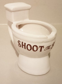 Vintage "Shoot The S***" Ceramic Toilet Shaped Ashtray