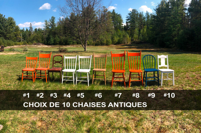 ANTIQUITÉ : Chaise antique en bois : Lot de 10 chaises à 40$ ch. dans Art et objets de collection  à Shawinigan