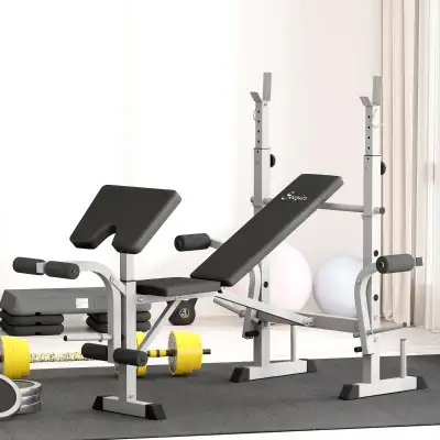Bench Press Set Adjustable Weight Bench with Squat Rack, Preache, View more