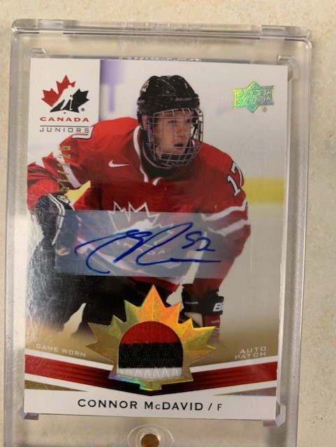 2014/15 Canada jrs CONNOR McDAVID auto patch 3 colour /125 in Arts & Collectibles in Kingston