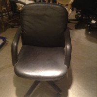 5 Boardroom Black Leather Chairs