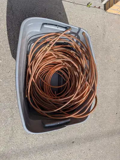 Approx. 40 lbs of copper tubing and pipe. Mixed lengths and diameters with several fittings still at...