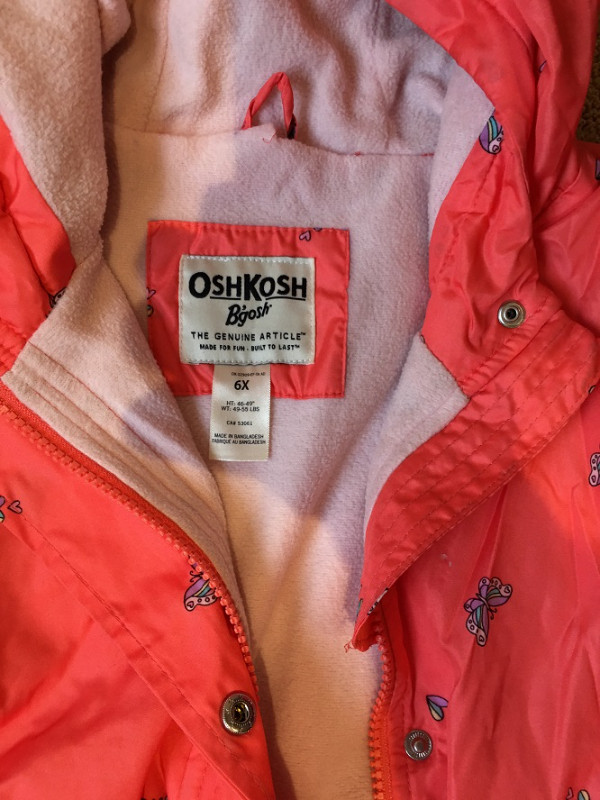 Oshkosh Red Light Lined Jacket 6x in Kids & Youth in City of Toronto - Image 2