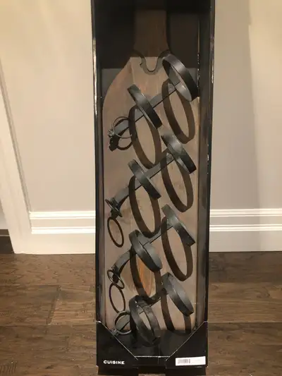 Cuisine Wall Mount Wood & Metal 4-Bottle Wine Rack, View more