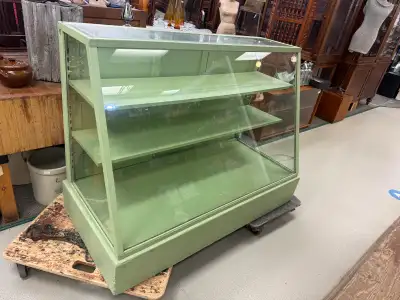 Vintage mint green display cabinet , View more