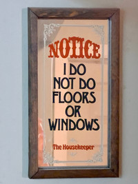 3 Vintage ‘74 Funny Quotes Framed Mirror Signs