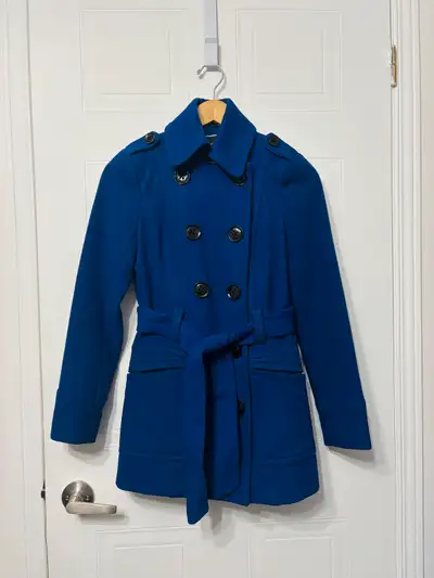 Manteau en laine bleu XS - Blue wool coat XS, View more