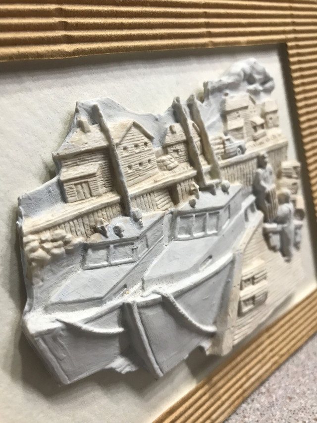 Nautical 3-D Plaster Relief Plaque of Boats & Traps in Arts & Collectibles in Bedford - Image 3