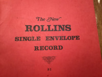 Rollins Single Envelope Record S2 Church