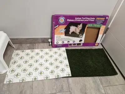 I have the turf grass and the absorbent pooch pad, from this pee pad set. Brand new never used. No p...