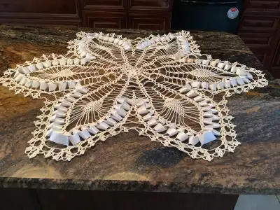 Large table doily handmade, View more