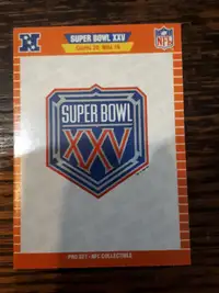 1991 Pro Set Football "Superbowl XXV" Insert NNO Card