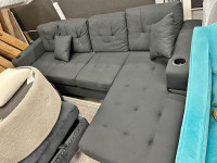 "Ultimate Comfort: Luxurious 4-Seater Fabric Sectional Sofa"