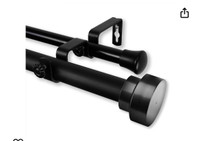 Black Double Curtain Rod Sets (4 available, brand new)