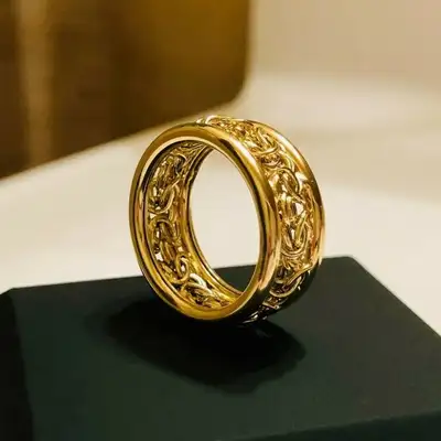 18K Italian Gold Byzantine Infinity Ring *SIZE 8 NEW, View more