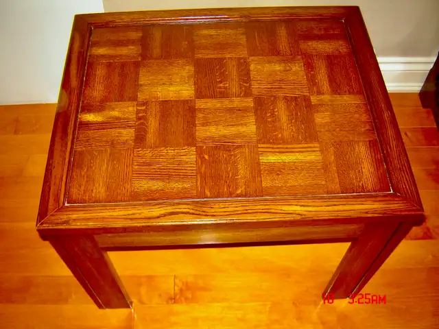 Beautiful Solid Wood Rectangular Side Table with Parquetry Top in Other Tables in City of Toronto - Image 7