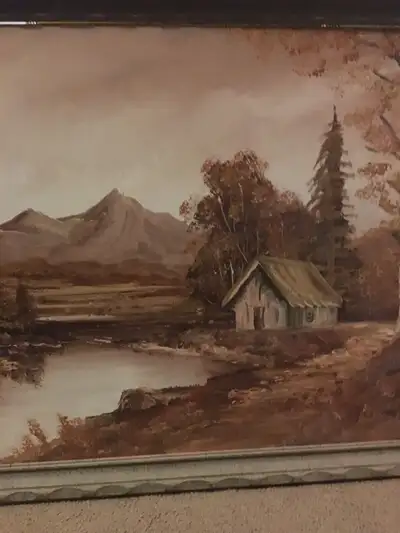 Original oil painting by probably a street artist of the 60’s or 70’s, this original oil painting de...