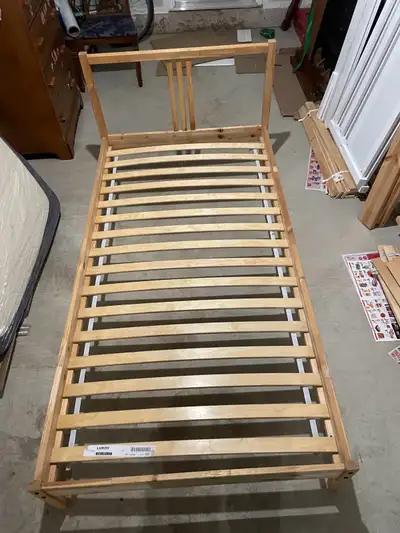 IKEA twin bed  fram,mattress and cover, View more