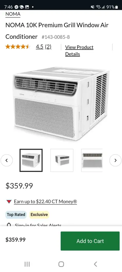 Noma 10,000 BTU window unit, View more