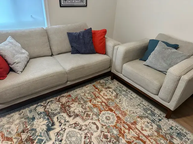 Structube matching “Derby” couch and armchair in Sand. in Couches & Futons in City of Toronto - Image 3