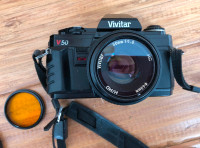 Camera Vivitar and Flash